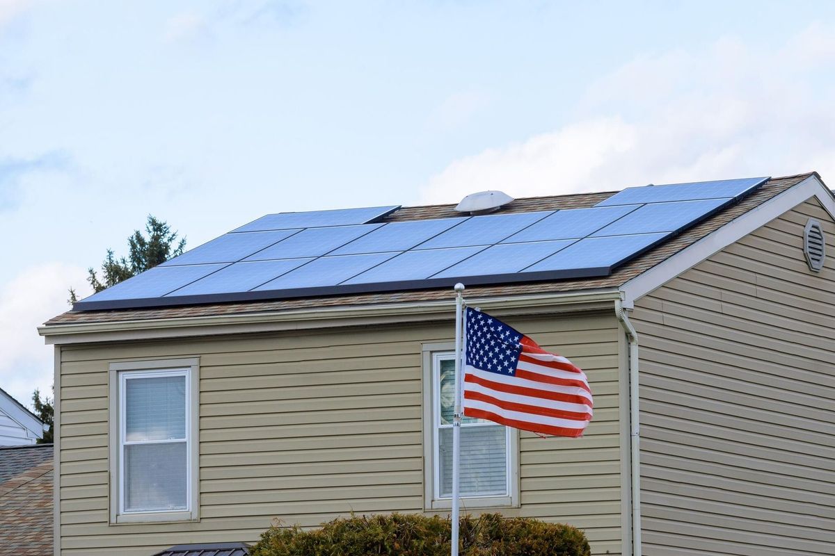 Solar panels installed on the roof