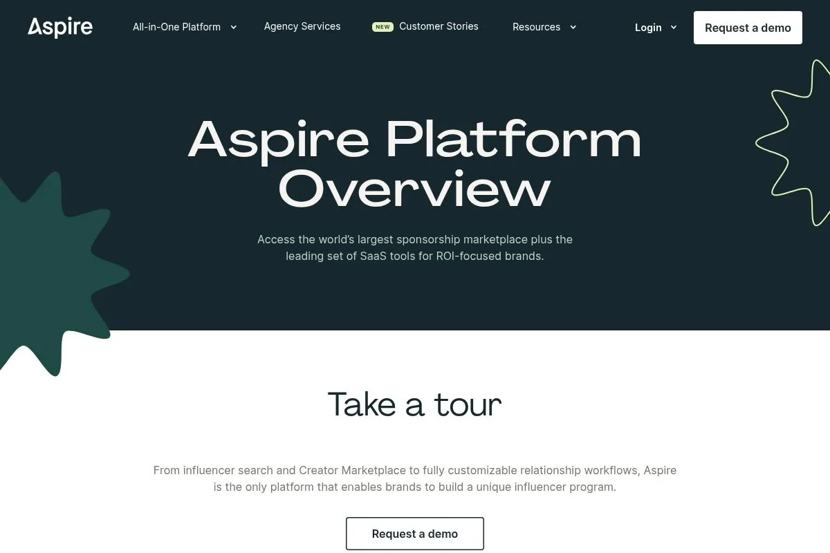 Screenshot of Aspire (formerly AspireIQ)'s homepage