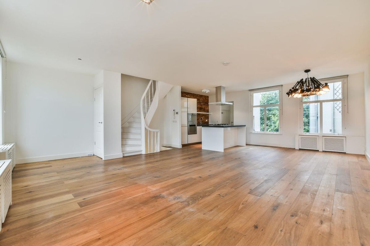 Empty wooden floor at home