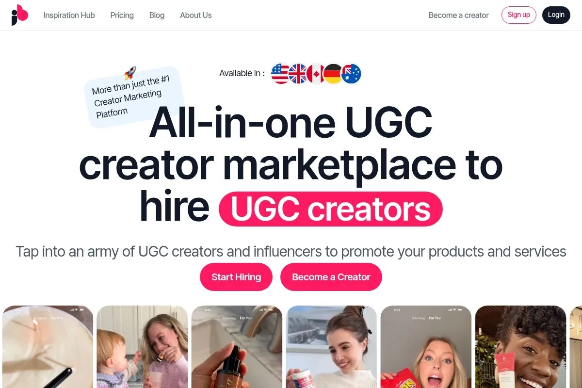 Screenshot of JoinBrands's homepage