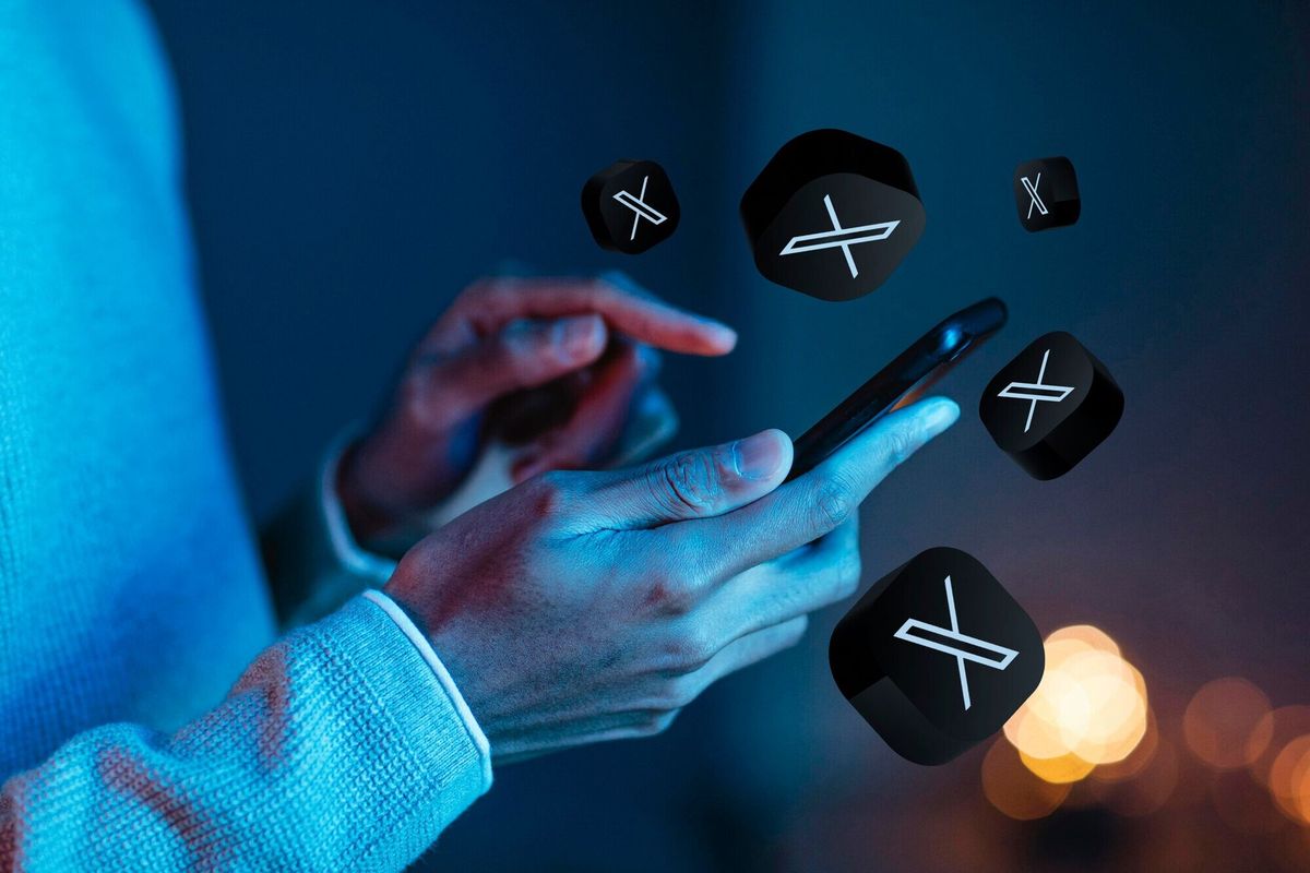 Person using new social media application on smartphone
