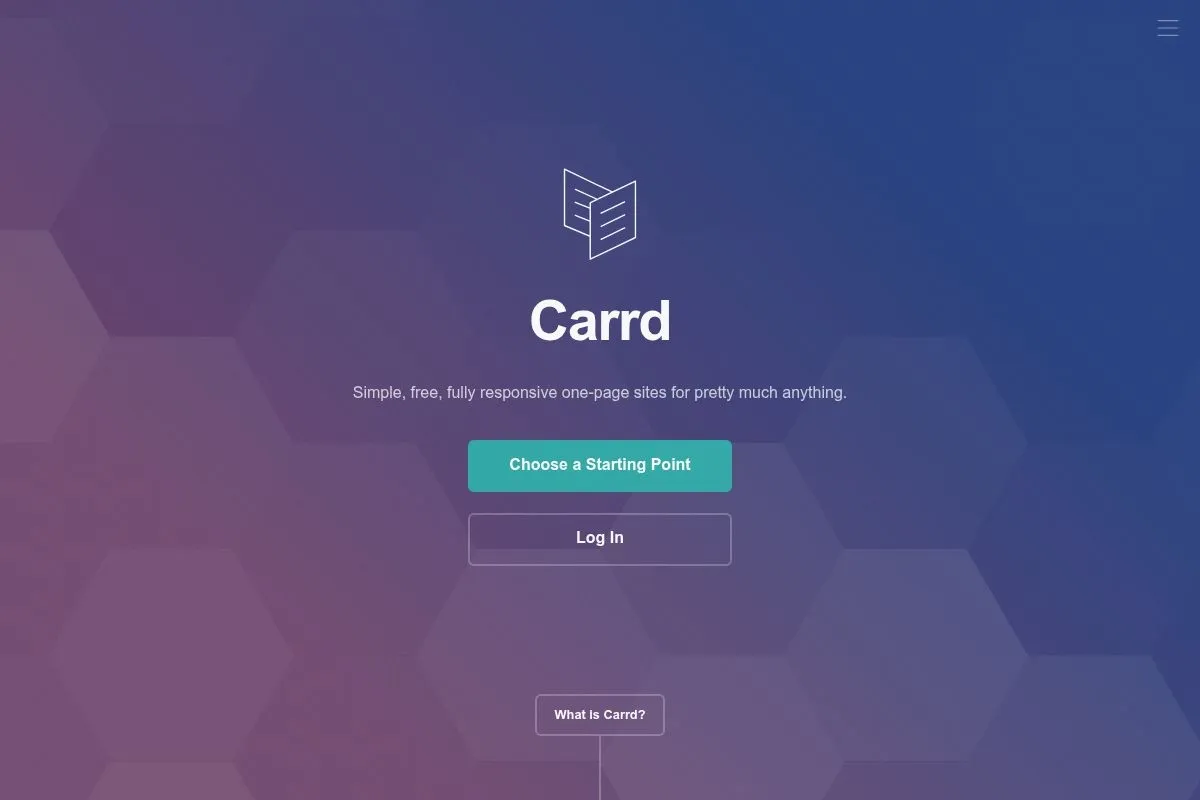 Screenshot of Carrd Free's homepage