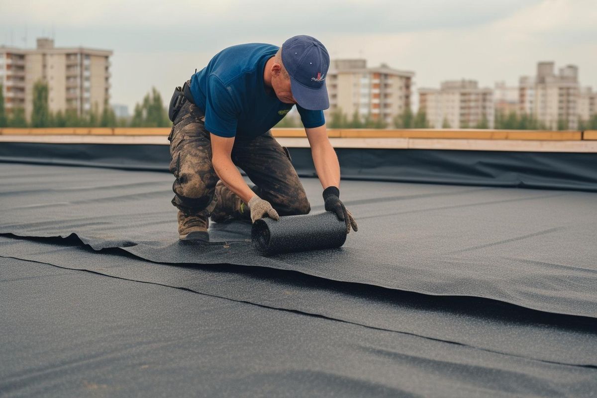 Flat roof covering is possible using roofing felt and Generative AI